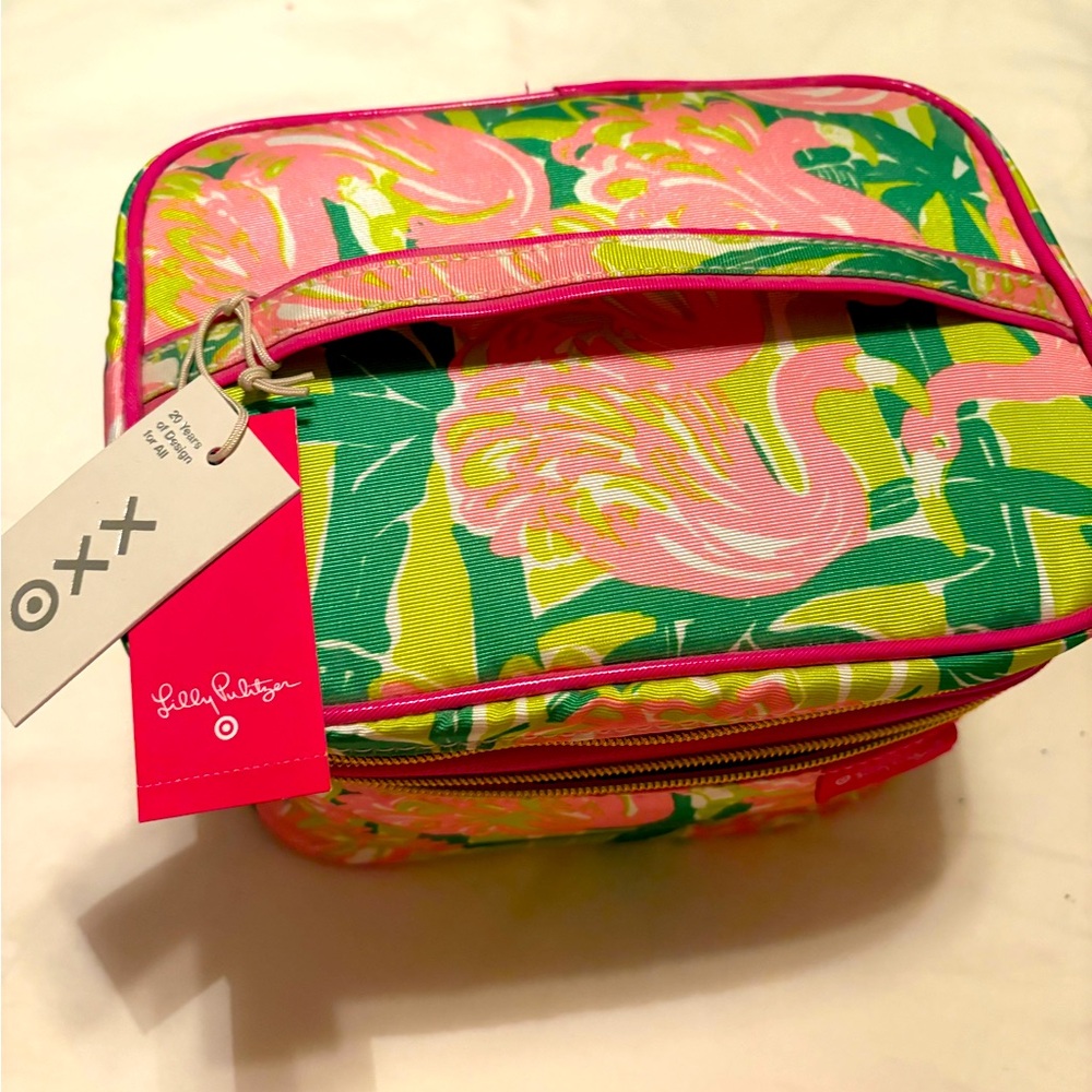 Lilly Pulitzer Flamingo Print Cosmetic Bag